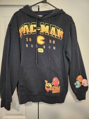 Pac-Man Black Graphic Hoodie Sweatshirt